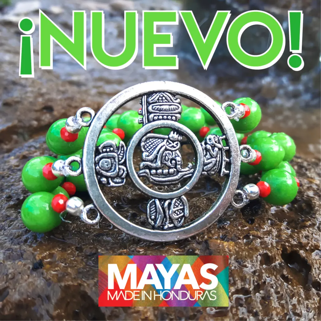A Mayas social ad: the product photograph with a line of type over it