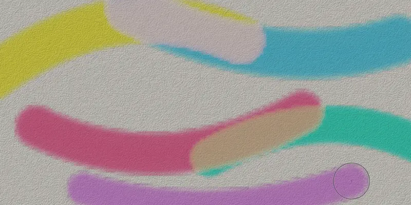 Overlapping watercolor brush strokes showing subtractive color mixing on textured paper