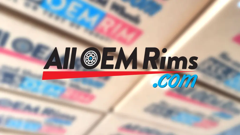 The AllOEMRims.com logo over a blurred stack of branded shipping boxes