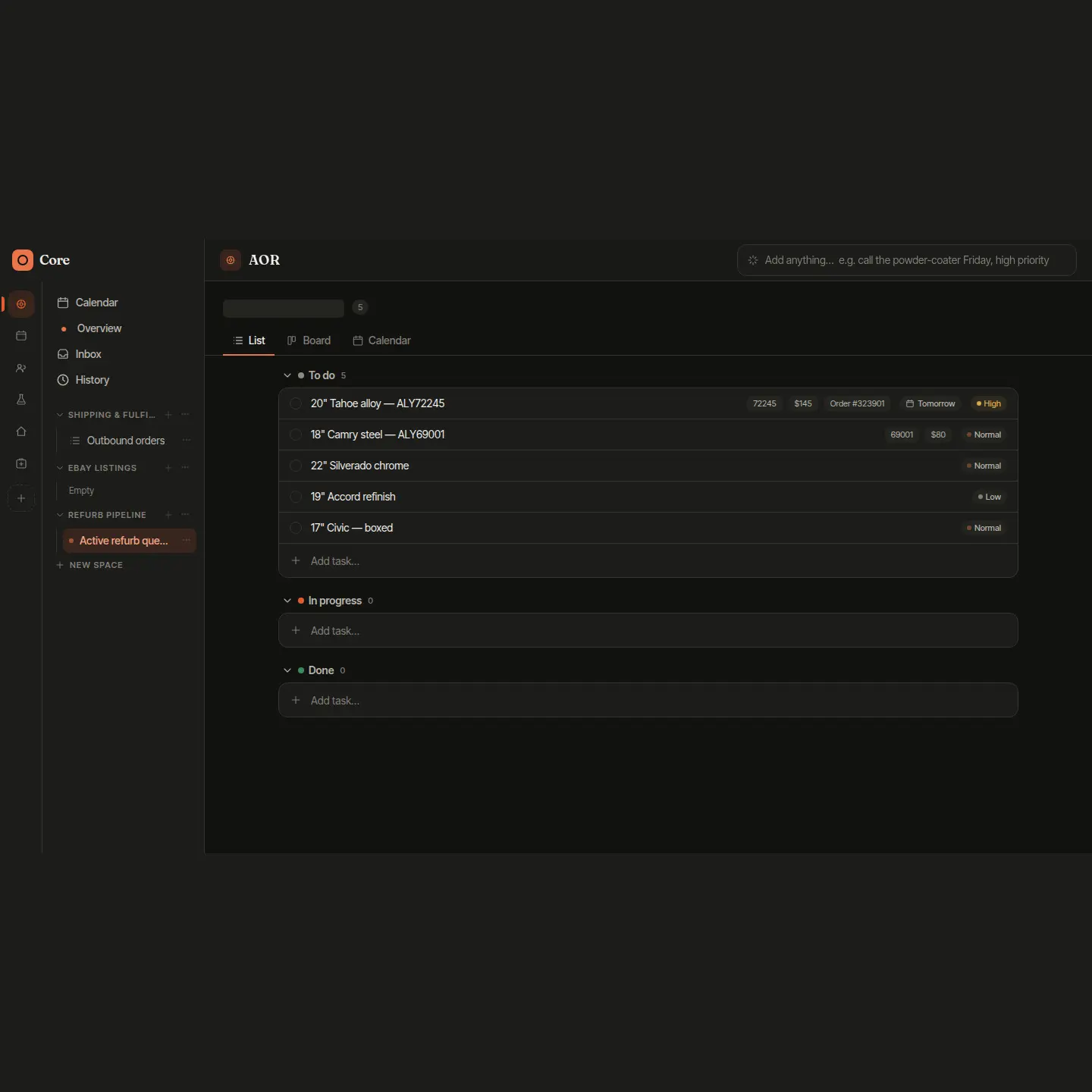 Core: A Self-Hosted Workspace for Projects and Tasks