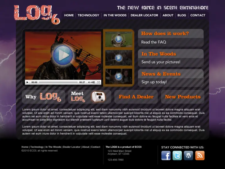 LOG6 website layout