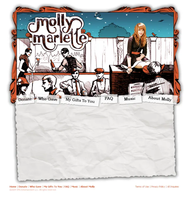 Molly Mariette website layout