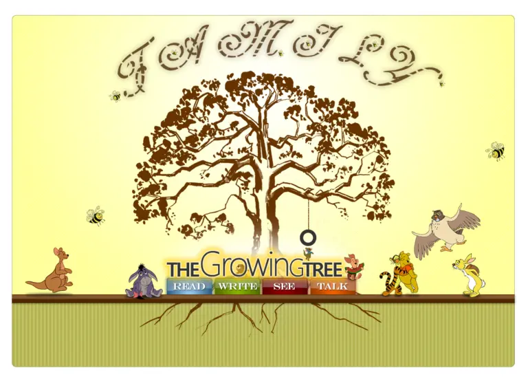 The Growing Tree website layout