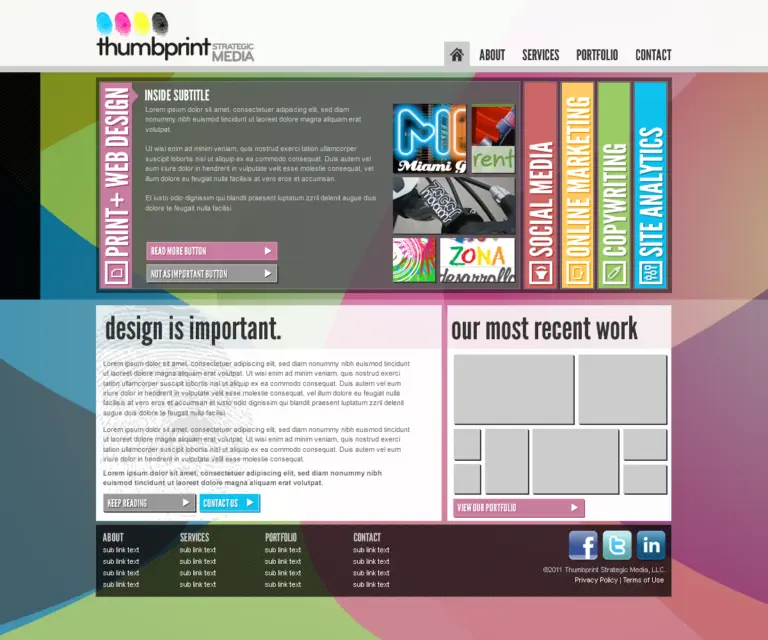 ThumbprintUX website layout
