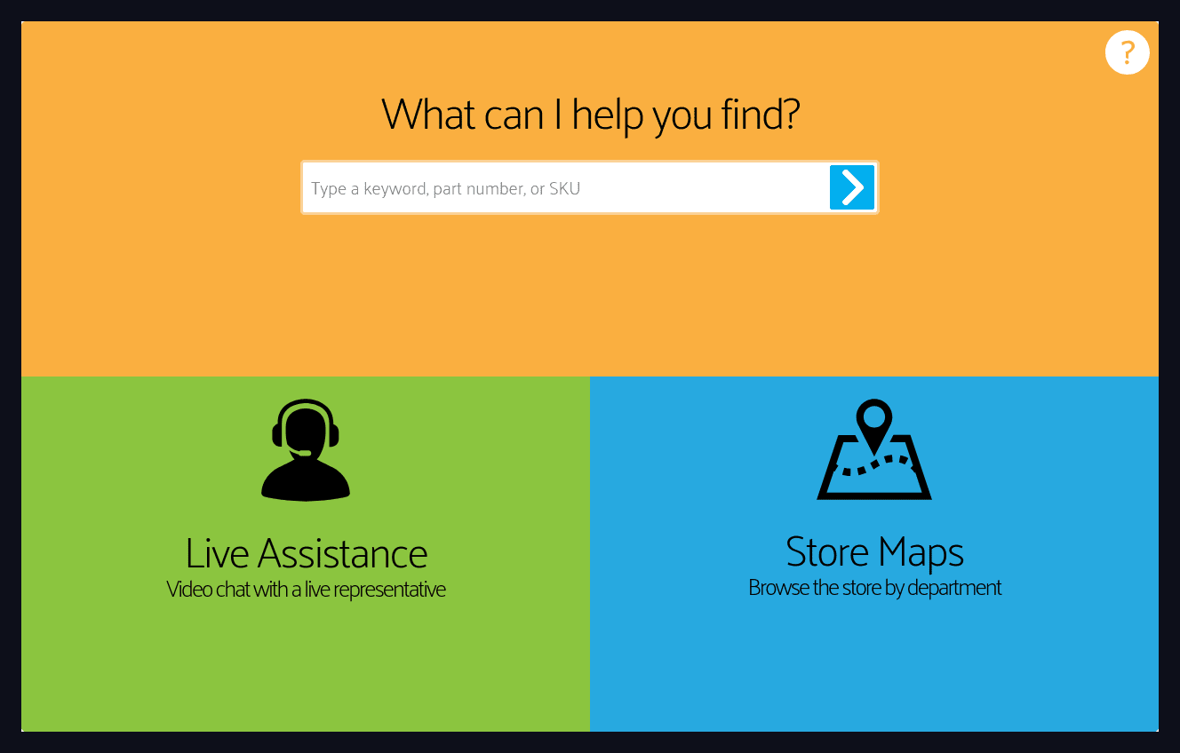 The built HTML home screen running in a browser at tablet resolution