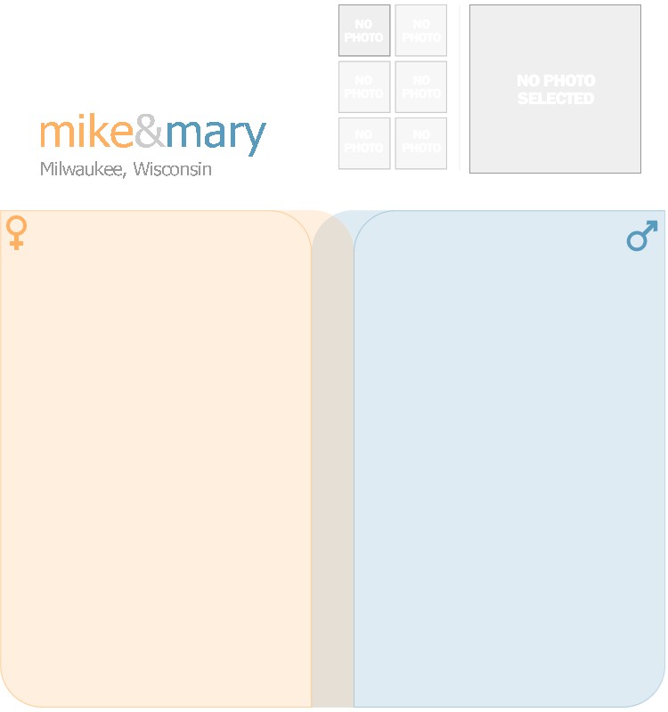A couple profile split into two halves